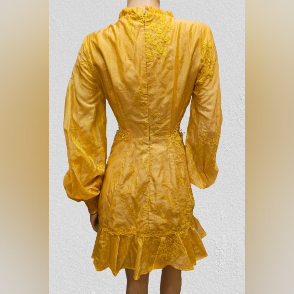 L'ATISTE Short Button Dress Color Yellow Size Medium - Picture 4 of 12